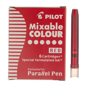 Red Parallel Pen Ink Cartridges Pack of 6 - 1