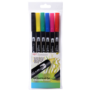 Tombow ABT 6 brush pen set - primary - 1