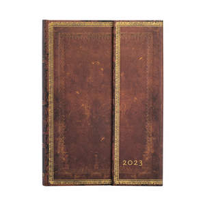 Paperblanks Old Leather Collection 2023 Diary Midi Sierra Vertical Week-to-View - 1