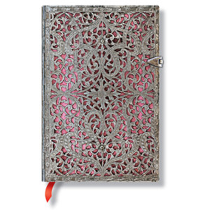Lined Mini Paperblanks Blush Pink Silver Filigree Journal - 1