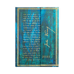 Paperblanks Embellished Manuscripts Collection 2023 Diary Midi Verne, Twenty Thousand Leagues Horizontal Week-to-View - 1