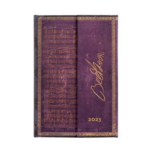 Paperblanks Embellished Manuscripts Collection 2023 Diary Mini Beethoven, Violin Sonata No. 10 Horizontal Week-to-View - 1