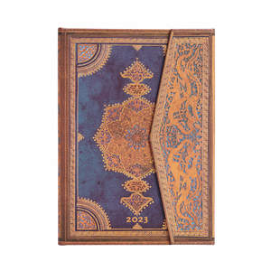 Paperblanks Safavid Binding Art 2023 Diary Midi Safavid Indigo Verso Week-to-View - 1