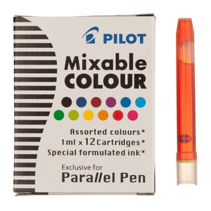 Parallel Pen Ink Cartridges Pack of 12 Assorted Colours - 1