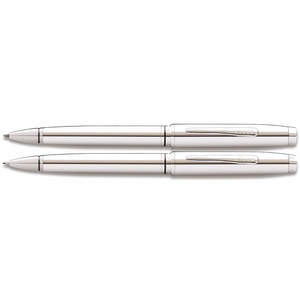 Cross Coventry Ballpoint Pen & Mechanical Pencil Set Polished Chrome - 1