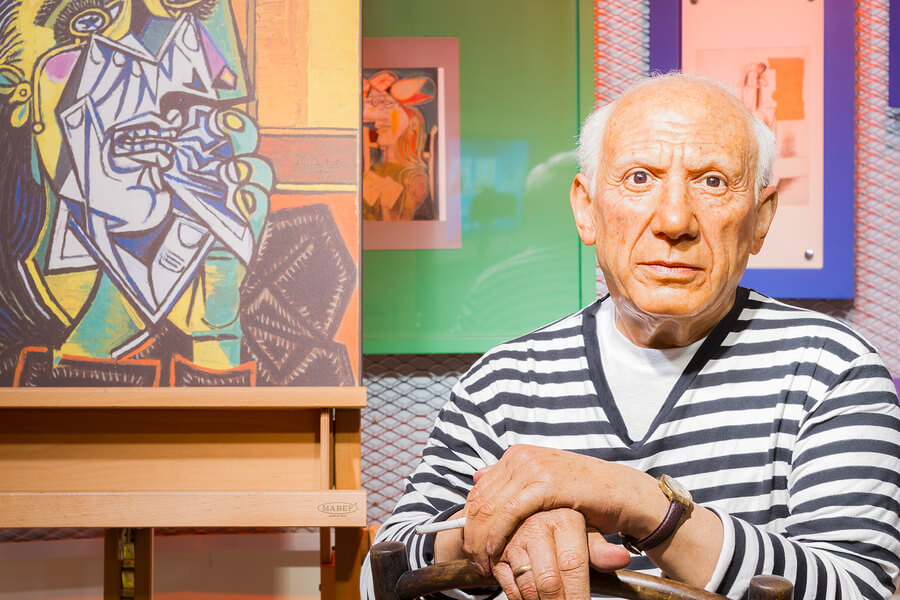 A wax work of Pablo Picasso
