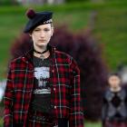 Models walk through the grounds of Drummond Castle in Perthshire. Photo: Reuters