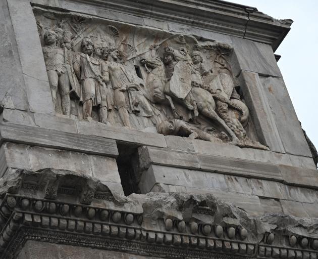 The triumphal arch was built in the 4th century AD to celebrate the victory of Constantine - the...