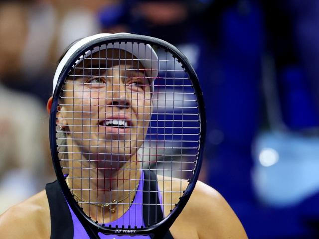 Jessica Pegula celebrates making her first US Open semi-final. Photo: Reuters 