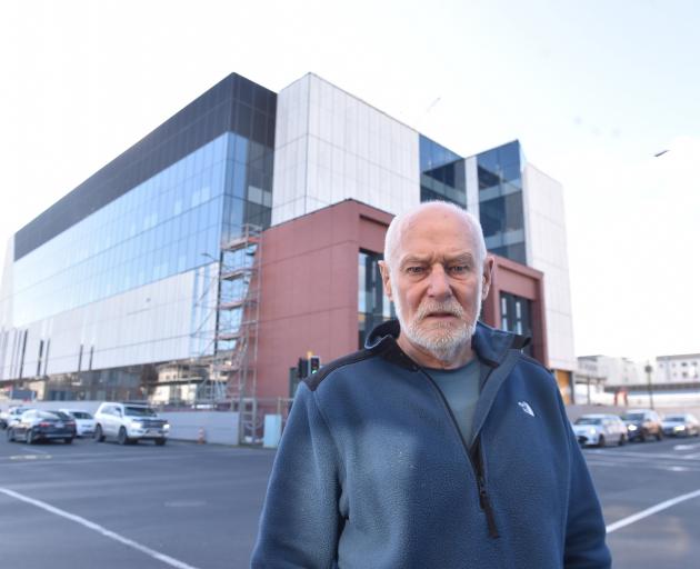 Pete Hodgson outside the new Dunedin hospital. PHOTO: ODT FILES