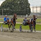 Flying Ellie and Matthew Williamson (outer) chase down Aardie B Miki and Tim Williams to win the...