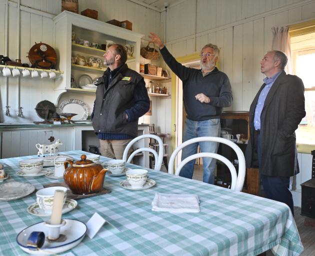 Act New Zealand MPs Mark Cameron (left) and Todd Stephenson (right) get a guided tour of...