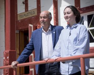 Te Rūnanga o Ōtākou upoko Edward Ellison and Otago Daily Times reporter Ani Ngawhika relax...