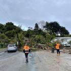 A landslide in the suburb of  Arnott Heights. Photo: Greymouth Star 