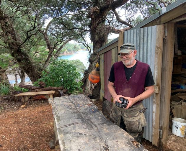 Peter Edmonds at his workshop near Trywhena. 