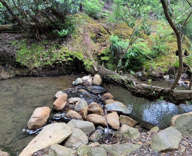 This small river has a pool of warm water for bathing. It is cooled by rainfall.