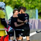 Black Sticks players (from left) Hugo Inglis, Jonty Elmes (obscured), Simon Child and Blair...