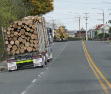 Trucks make their way up a two-lane section of State Highway1 on Rosebank Hill in south Balclutha...