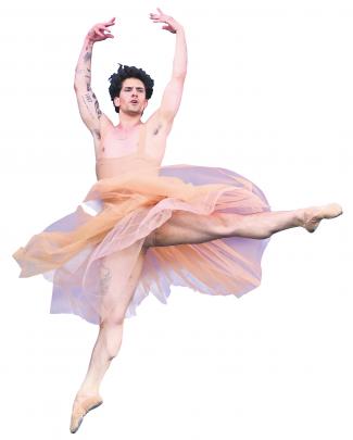 A member of the Royal Birmingham Ballet performs on the Pyramid Stage during day five of...