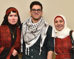 New Dunedin citizens (from left) Noor Alnabhani, Ahmed Alnabhani and Hana Alhamoedi at the...