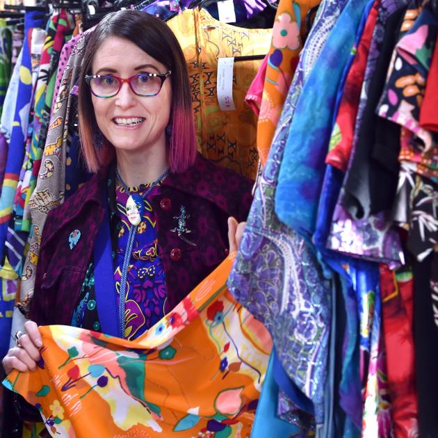 Tannia Lee displays some of her items at the Be-Loved vintage clothing market at the Maori Hill...