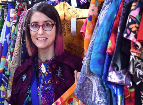 Tannia Lee displays some of her items at the Be-Loved vintage clothing market at the Maori Hill...