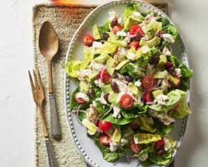 Cos chicken and avocado with whipped feta.