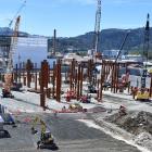 The new Dunedin hospital starts to take shape. PHOTO: PETER MCINTOSH