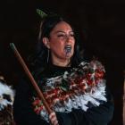 Kare Tipa delivers a karakia at the Matariki hautapu. PHOTO: RICHIE MILLS