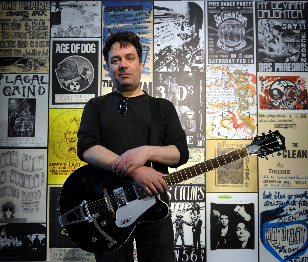 Martin Phillipps at the Otago Settlers Museum's Dunedin Sound display. Photo: Gerard O'Brien