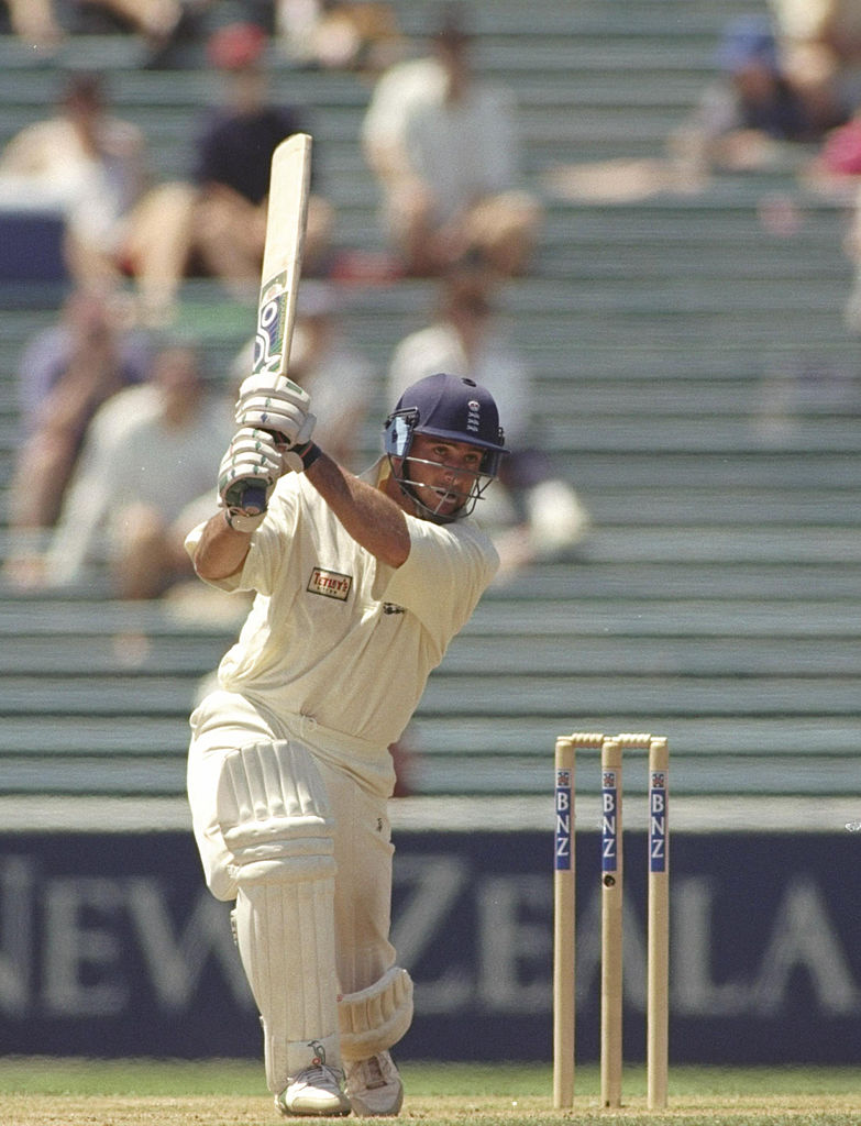 Graham Thorpe in action for England against New Zealand during the first test in Auckland in...