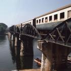 A train crosses the infamous bridge over the River Kwai in Central Thailand. PHOTOS: GETTY IMAGES