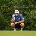 Ben Campbell lines up a putt during the final round of the International Series Macau earlier...