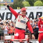 Scott Mclaughlin celebrates victory in Alabama. Photo: David J. Griffin/Icon Sportswire via Getty...