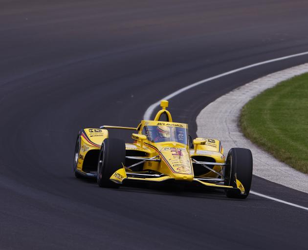 Team Penske's Scott McLaughlin during practice for the the Indianapolis 500. Photo: Getty Images