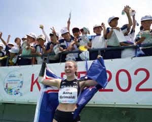 Anna Grimaldi celebrates a silver medal in the World Para Athletics Championships earlier this...