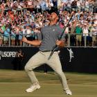 Bryson DeChambeau celebrates his US Open win at Pinehurst after an epic final day. Photo: Getty...