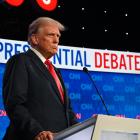 Donald Trump during the first presidential debate with Joe Biden. Photo: Getty Images