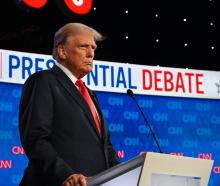 Donald Trump during the first presidential debate with Joe Biden. Photo: Getty Images