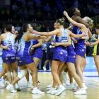 The Mystics celebrate winning the 2024 ANZ Premiership Grand Final against the Pulse at TSB Arena...