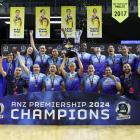 The Northern Mystics celebrate winning the ANZ Premiership title. PHOTO: GETTY IMAGES