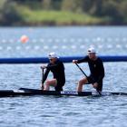 Max Brown and Grant Clancy from New Zealand in the men's canoe double 500m. Photo: Getty Images