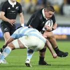 Ethan de Groot was injured in the All Blacks' loss to Argentina. Photo: Getty Images