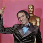 Producer of The Godfather, Albert S. Ruddy, holds his Oscar after winning the Oscar for Best...