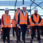 Ingrid Leary (left) and Rachel Brooking (right) show ‘‘the Boss’’, Prime Minister Chris Hipkins,...