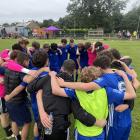 Otago players gather for a pep talk at the Super Cup tournament in Northern Ireland. PHOTO: SUPPLIED