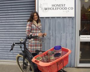 Me dropping off jars for refill at Honest Wholefoods. I wanted a beautiful wooden crate, but the...