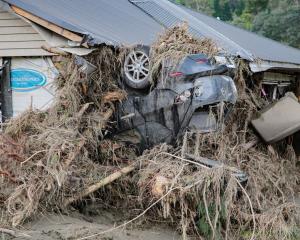 A car parked by Cyclone Gabrielle in Hawke’s Bay. PHOTO: HAWKE’S BAY TODAY