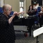 Karen Grylls and members of Choirs Aotearoa Otago-Southland Choir at Hanover Hall. Photo: Gregor...