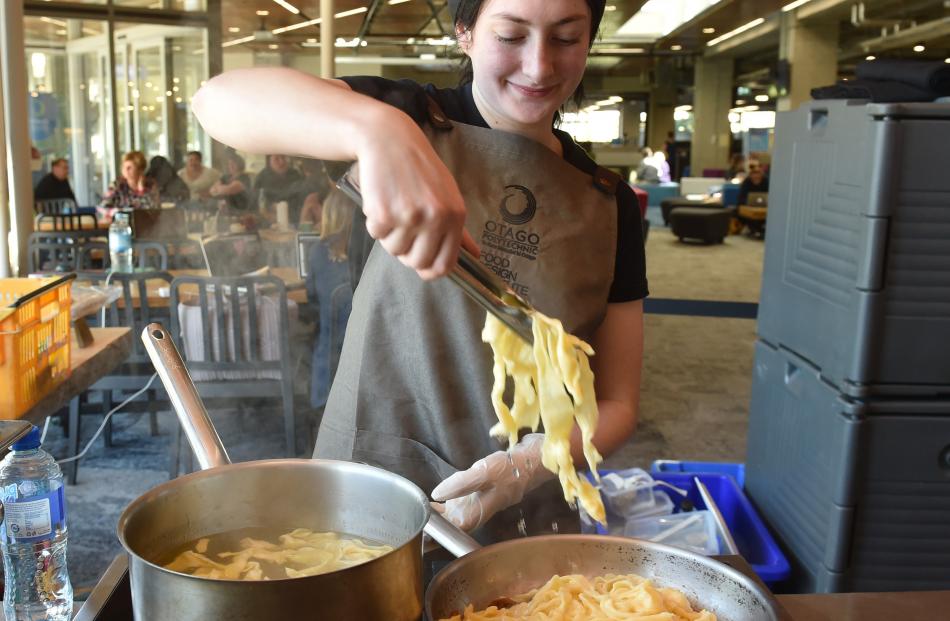 Cassandra Watt (19) cooks Lamb Ragu Pappardelle.